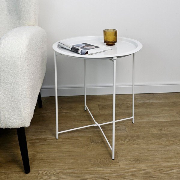 Kovový kulatý odkládací stolek ø 47 cm Hilmar – Yes Everyday-image-1