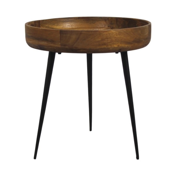 Příruční stolek z neopracovaného mangového dřeva HSM collection Ventura, ⌀ 40 cm