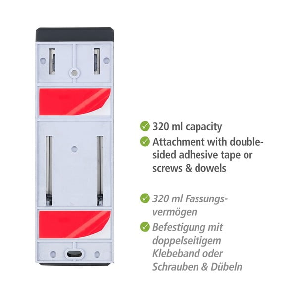 Nástěnný plastový dávkovač mýdla 0.32 l Istres – Wenko-image-4