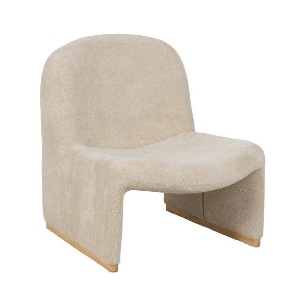 Béžové křeslo z textilie bouclé – Ixia