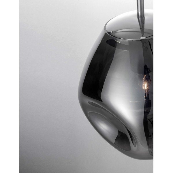 Skleněné závěsné svítidlo v leskle stříbrné barvě ø 25 cm Lava – Nova Luce-image-1