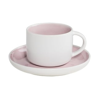 Bílo-růžový porcelánový hrnek s podšálkem Maxwell & Williams Tint, 240 ml