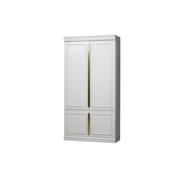 Světle šedá šatní skříň z borovicového dřeva 110x215x44 cm Organize – WOOOD-image-2