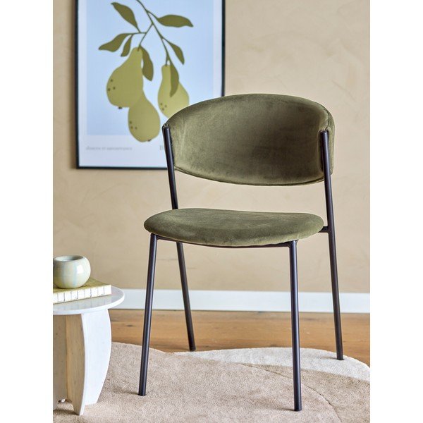 Khaki čalouněné stohovatelné jídelní židle v sadě 2 ks Marlo – Bloomingville-image-2