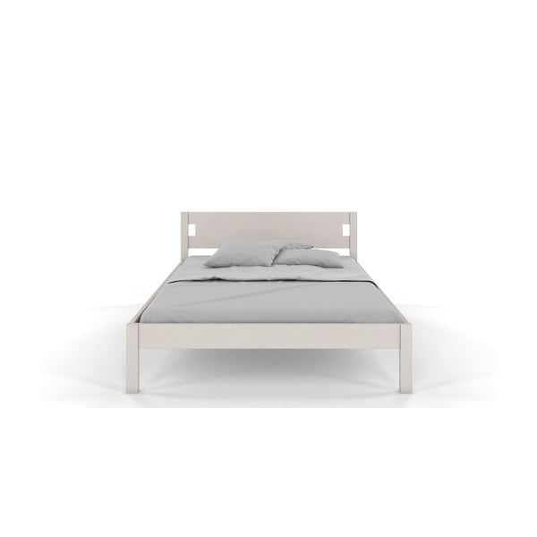 Bílá dvoulůžková postel z borovicového dřeva 180x200 cm Laxbaken – Skandica-image-1