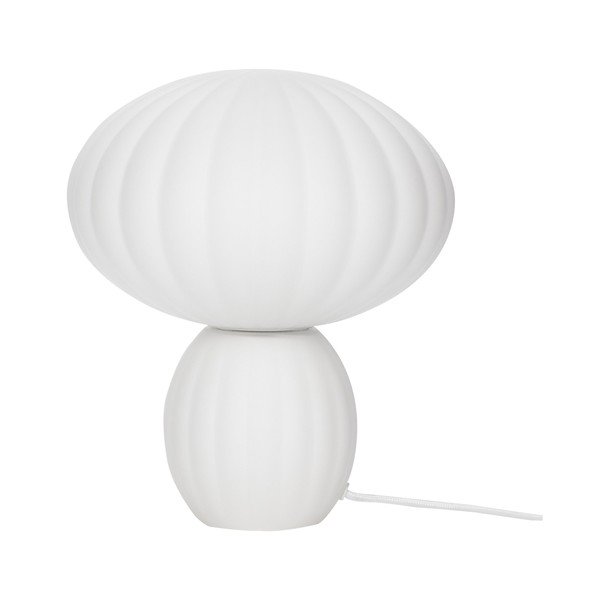 Bílá skleněná stolní lampa (výška 28 cm) Kumu – Hübsch