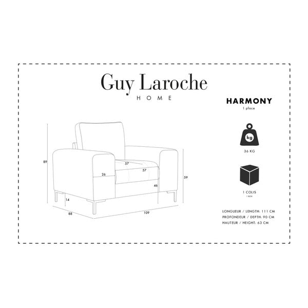 Fialové křeslo Guy Laroche Home Harmony-image-2