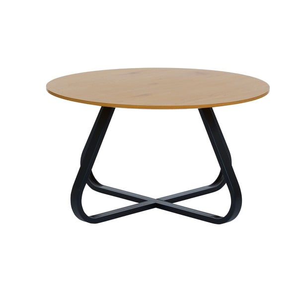 Kulatý konferenční stolek s deskou v dubovém dekoru v přírodní barvě ø 80 cm Cesura – Unique Furniture