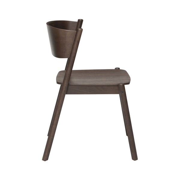 Hnědá jídelní židle z dubového dřeva Oblique - Hübsch-image-2