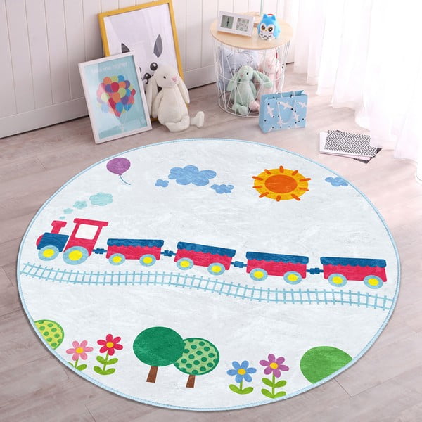 Světle modrý dětský koberec ø 100 cm Comfort – Mila Home-image-4