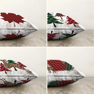 Sada 4 žinylkových povlaků na polštář Minimalist Cushion Covers Leaf, 55 x 55 cm