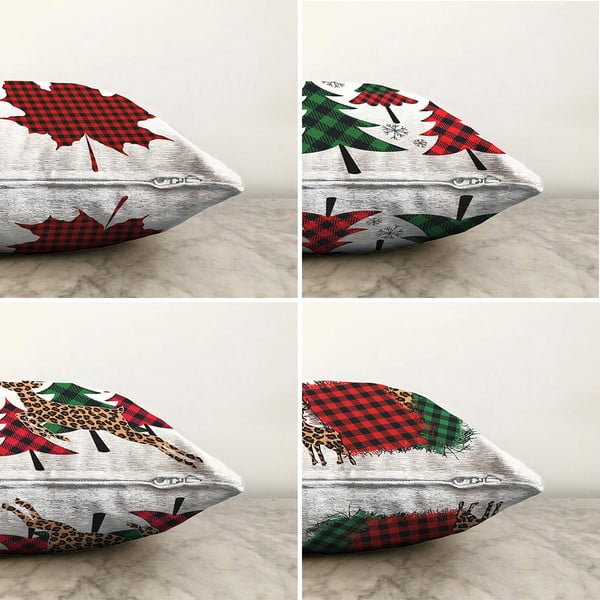 Sada 4 žinylkových povlaků na polštář Minimalist Cushion Covers Leaf, 55 x 55 cm-image-1