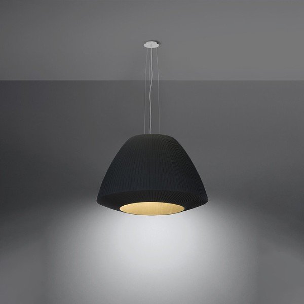 Černé závěsné svítidlo se skleněným stínidlem ø 60 cm Soprano – Sollux-image-2