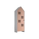 Růžovo-bílá dětská šatní skříň z borovicového dřeva 37x172 cm Casami Bruges – Vipack