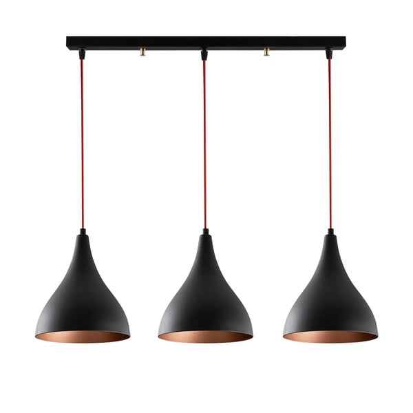 Černé závěsné svítidlo s kovovým stínidlem Berceste – Opviq lights-image-3