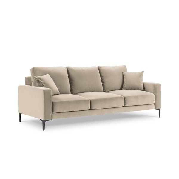Béžová sametová pohovka Kooko Home Harmony, 220 cm-image-2
