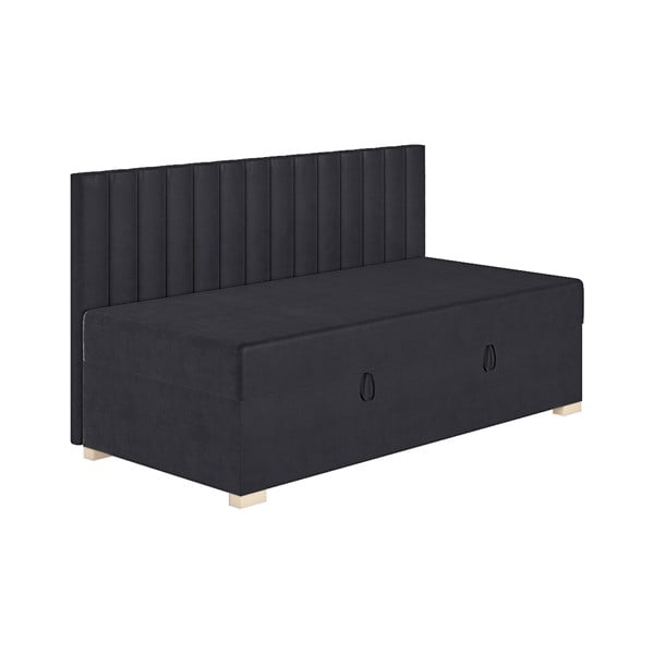 Tmavě modrá dětská postel s úložným prostorem s matrací 90x200 cm Chill – Ghado-image-3