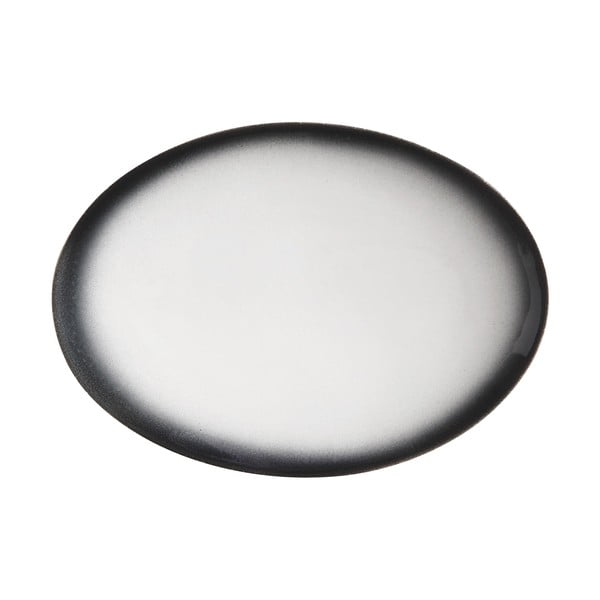 Bílo-černý keramický oválný talíř Maxwell & Williams Caviar, 30 x 22 cm