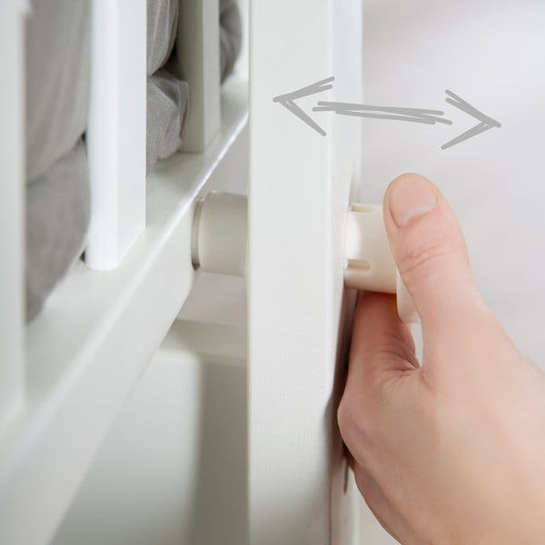 Bílá kolébka na kolečkách s nebesy 40x90 cm Adam & Eule – Roba-image-3