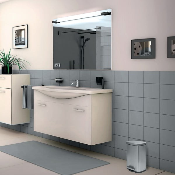 Nášlapný ocelový odpadkový koš v matně stříbrné barvě 5 l   Akira – Spirella-image-3