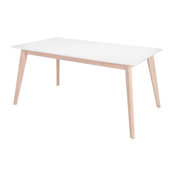 Bílý jídelní stůl s nohami z dubového dřeva Interstil Century, délka 160 cm