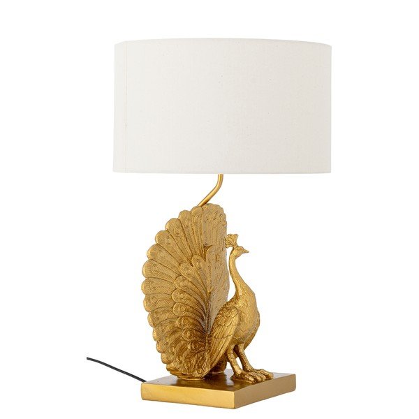 Stolní lampa ve zlaté barvě s textilním stínidlem (výška 58,5 cm) Peacock – Bloomingville-image-3
