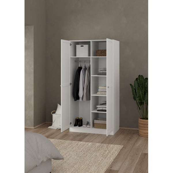 Bílá šatní skříň 99x200x62 cm Billund – Tvilum-image-2