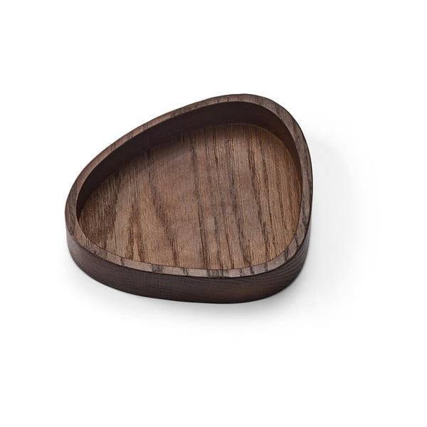 Hnědý dekorativní dřevěný úložný box 14x12,5x3 cm Curve S – LIND DNA-image-1