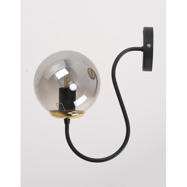 Černo-šedé nástěnné svítidlo ø 15 cm Oslo – Squid Lighting