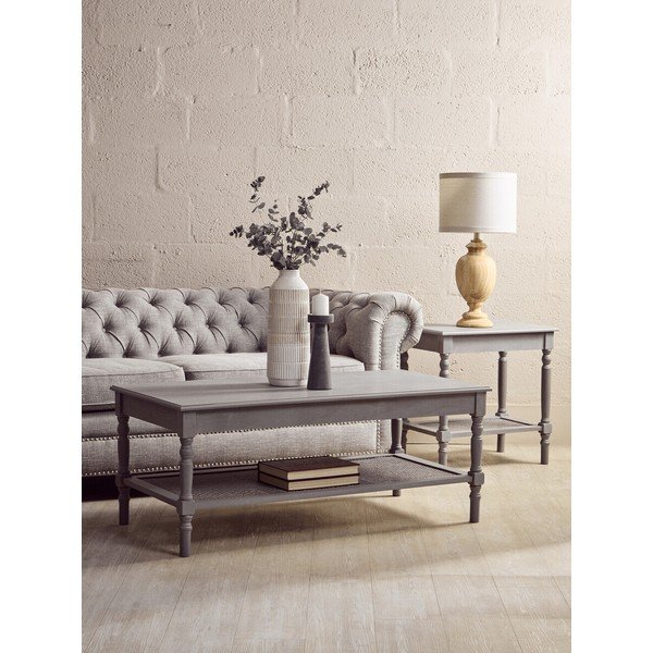 Šedý konferenční stolek 60x120 cm Heritage – Premier Housewares-image-1