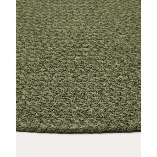 Zelený kulatý vnitřní a venkovní koberec z recyklovaných vláken ø 150 cm Despas – Kave Home-image-3