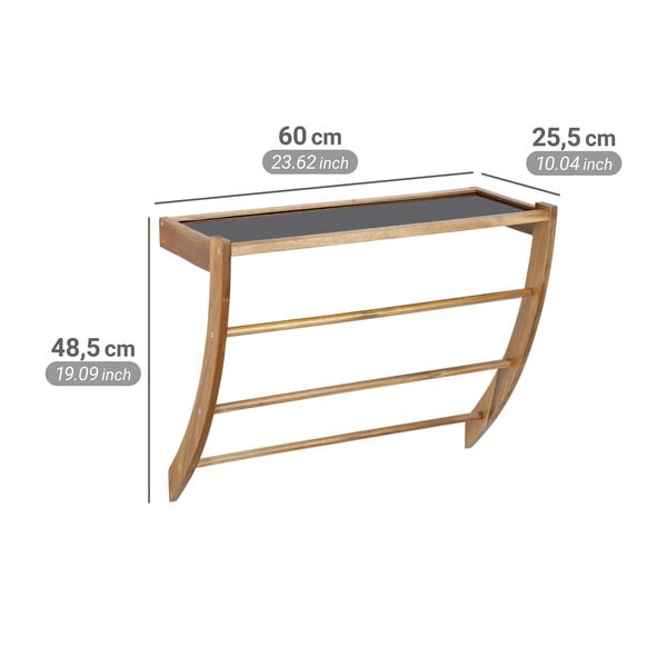 Nástěnný dřevěný držák na ručníky v tmavě přírodní barvě Fondi – Wenko-image-4