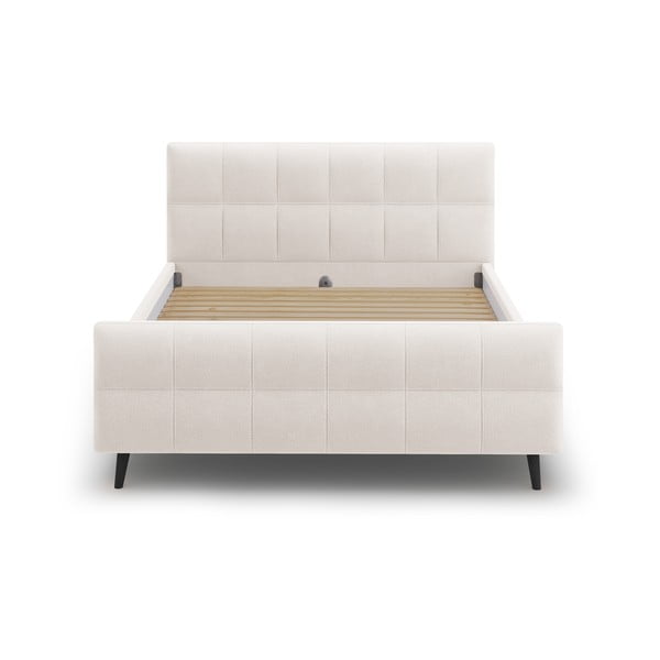Béžová čalouněná dvoulůžková postel s roštem 180x200 cm Gigi - Micadoni Home-image-1