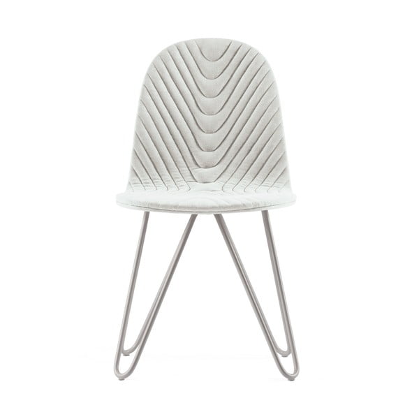 Krémová židle s kovovými nohami Iker Mannequin X Wave