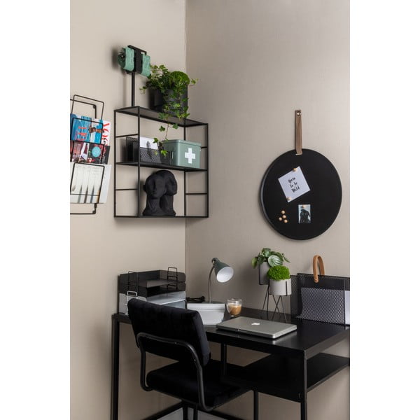 Šedá stolní lampa Leitmotiv Study, výška 30 cm-image-1