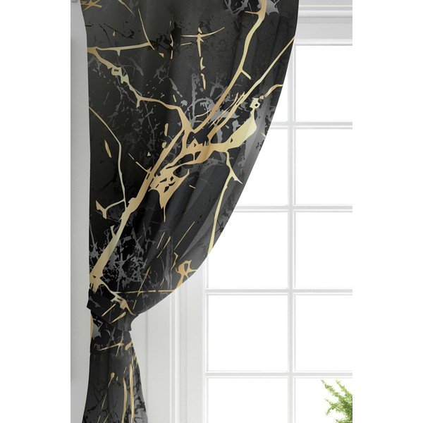 Závěsy v černo-zlaté barvě v sadě 2 ks 140x260 cm – Mila Home-image-1