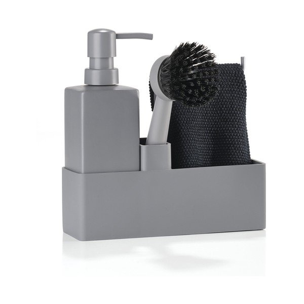 Šedý plastový/silikonový stojan na mycí prostředky Singles – Zone