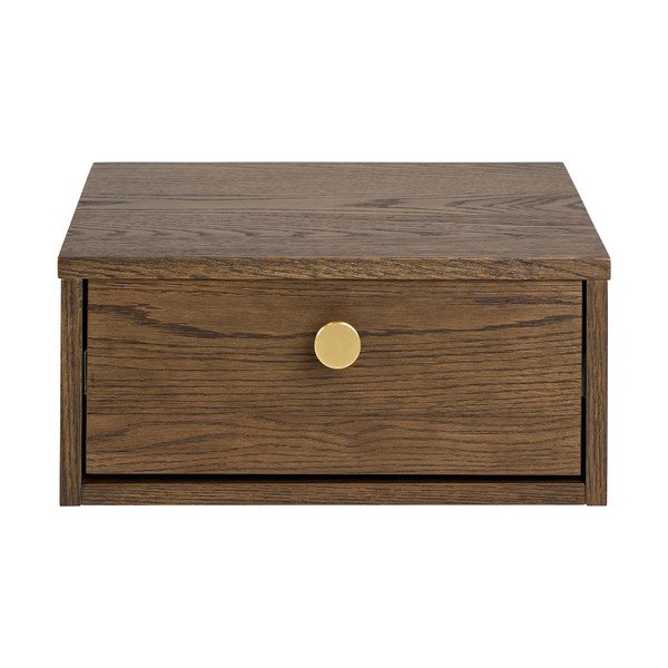 Noční stolek v dekoru dubu v tmavě přírodní barvě Monfort – Actona