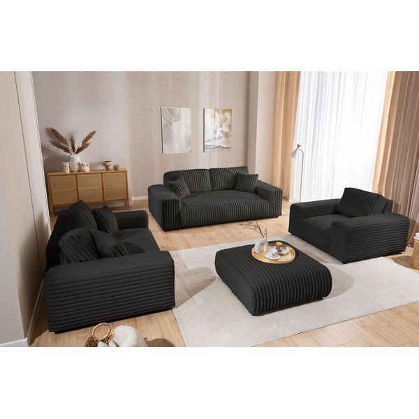 Tmavě šedá manšestrová podnožka Justin – Ropez-image-4