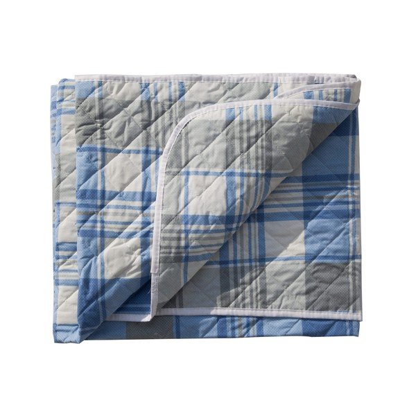 Modrý prošívaný přehoz přes postel Checkers, 160 x 230 cm-image-3