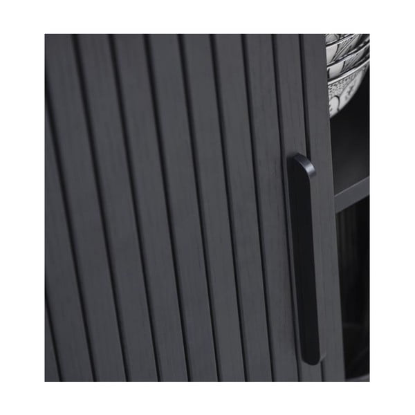 Černý TV stolek v dekoru dubu 56x180 cm Nola – Unique Furniture-image-1