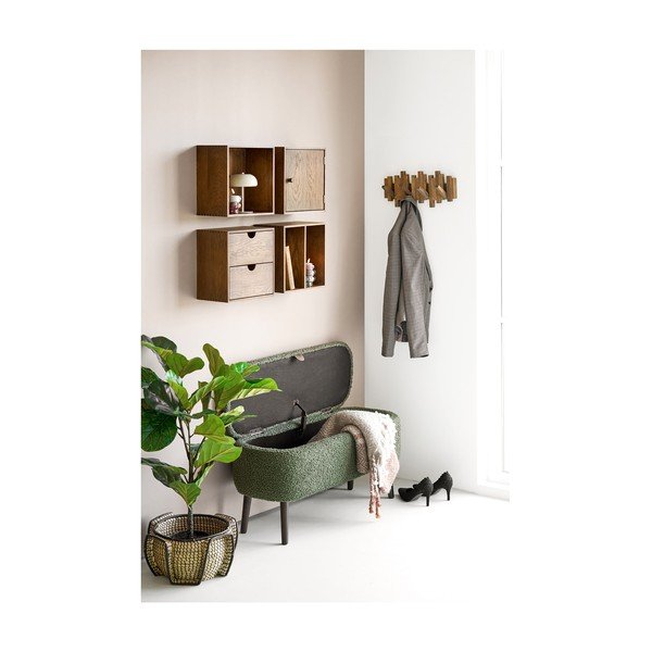 Tmavě hnědý nástěnný věšák z dubového dřeva 40 cm Caltra – House Nordic-image-2