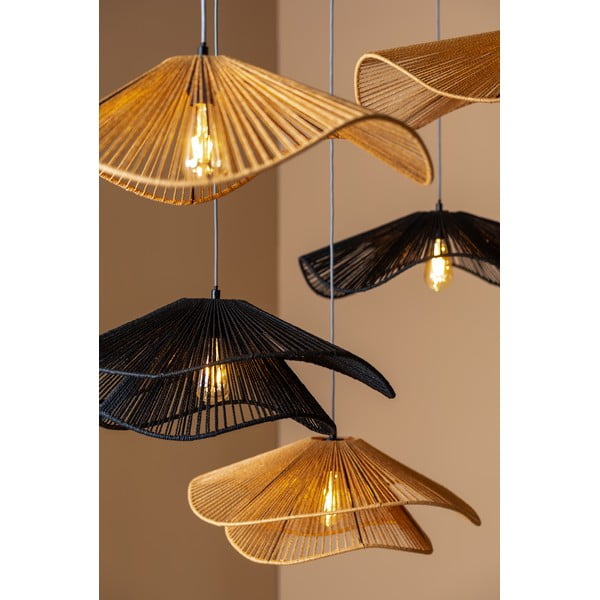 Závěsné svítidlo ve zlaté barvě se stínidlem z papírového výpletu ø 62 cm  Sombra  – Leitmotiv-image-4