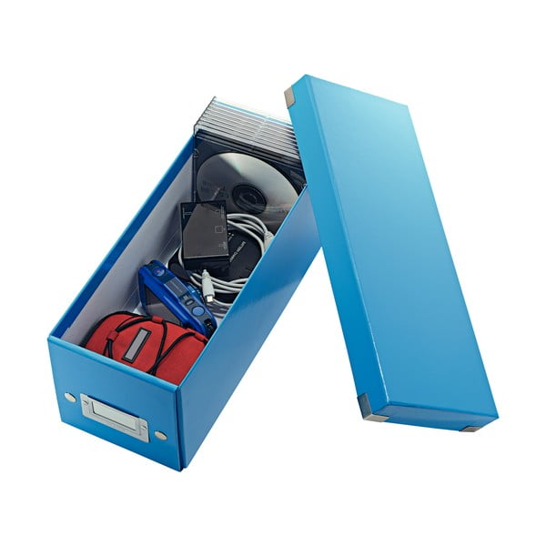 Modrý kartonový úložný box s víkem 14x35x14 cm Click&Store – Leitz-image-2