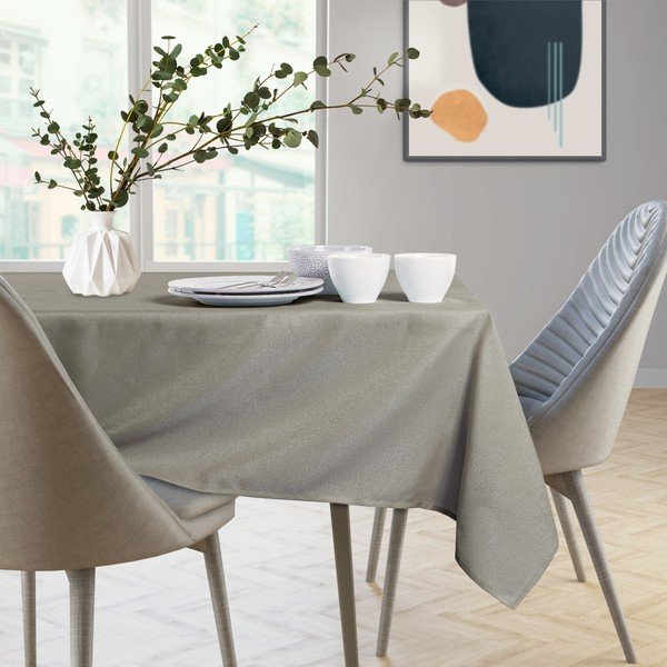 Hnědošedý ubrus v kruhovém tvaru AmeliaHome Empire Cappuccino Round, ⌀ 140 cm-image-1