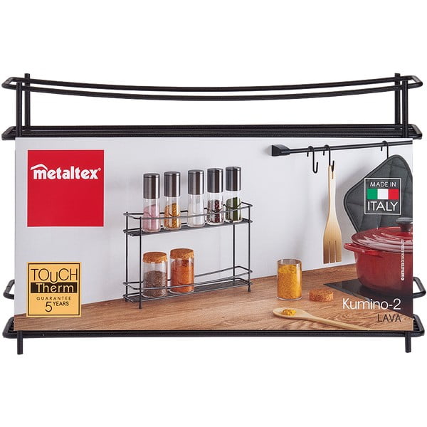 Černá dvoupatrová police na koření Metaltex Pepito Lava-image-2