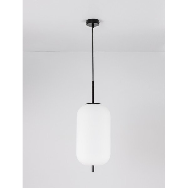 Bílé/černé skleněné závěsné svítidlo ø 22 cm Lato – Nova Luce-image-3