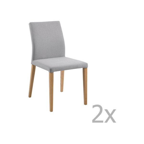 Sada 2 světle šedých jídelních židlí Actona Zina Dining Set