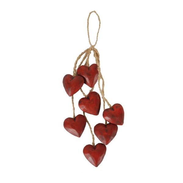 Dřevěná závěsná dekorace Antic Line Red Heart