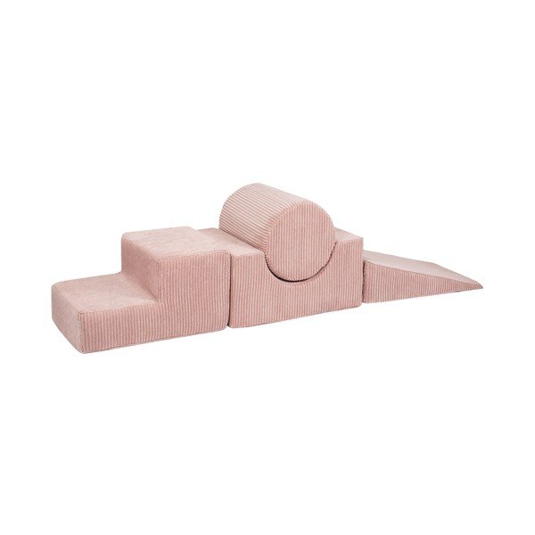 Růžové manšestrové pěnové hřiště 45x170x30 cm Montessori – Meowbaby